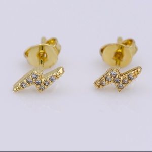 Dainty Gold Thunder Stud Earrings
